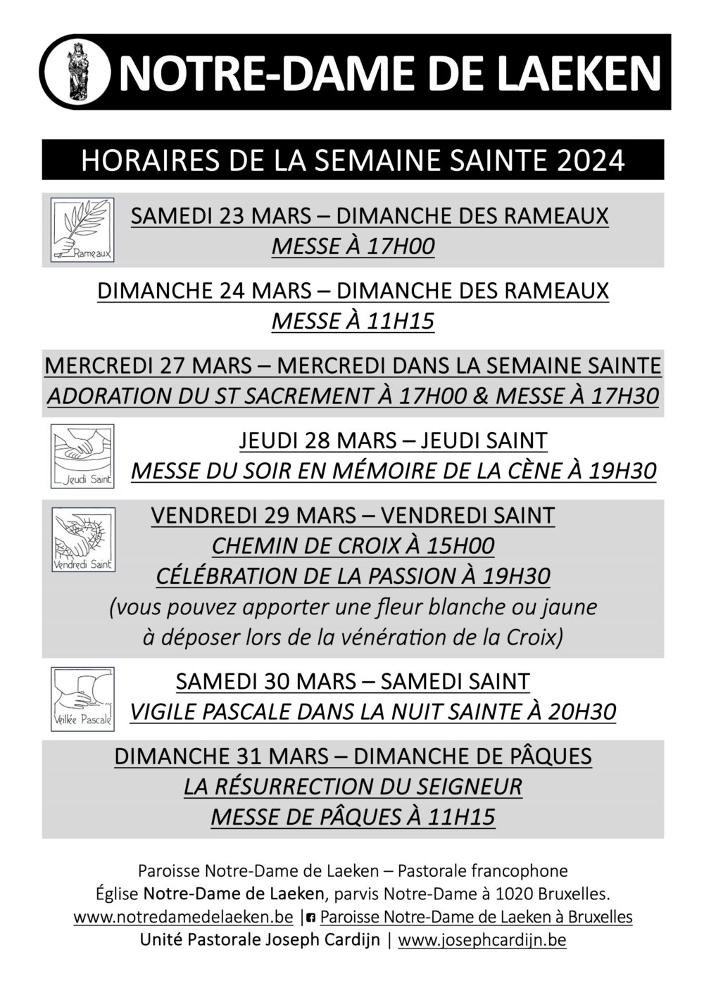 Horaires semaine sainte 2024 PDF